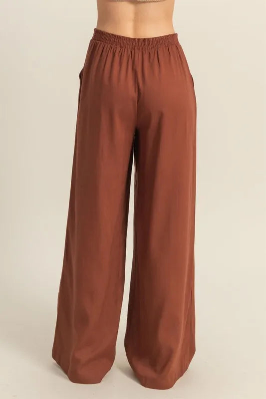 HYFVE Elastic Waist Wide Leg Pants