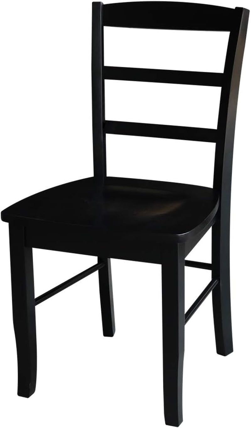 International Concepts Pair of Madrid Ladderback Chairs, Black-0