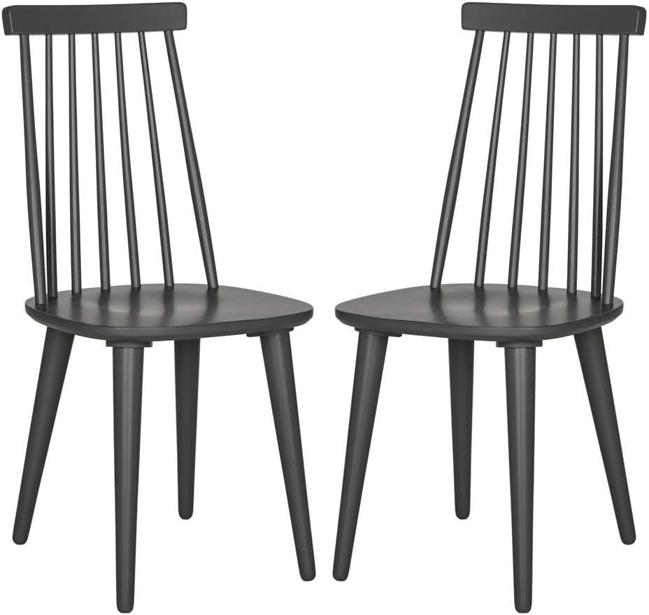 American Homes Collection Burris Country Farmhouse Grey Spindle Side Chair , Wood, (Set of 2)-0