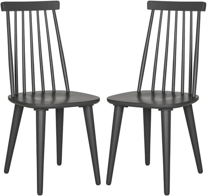 American Homes Collection Burris Country Farmhouse Grey Spindle Side Chair , Wood, (Set of 2)-0