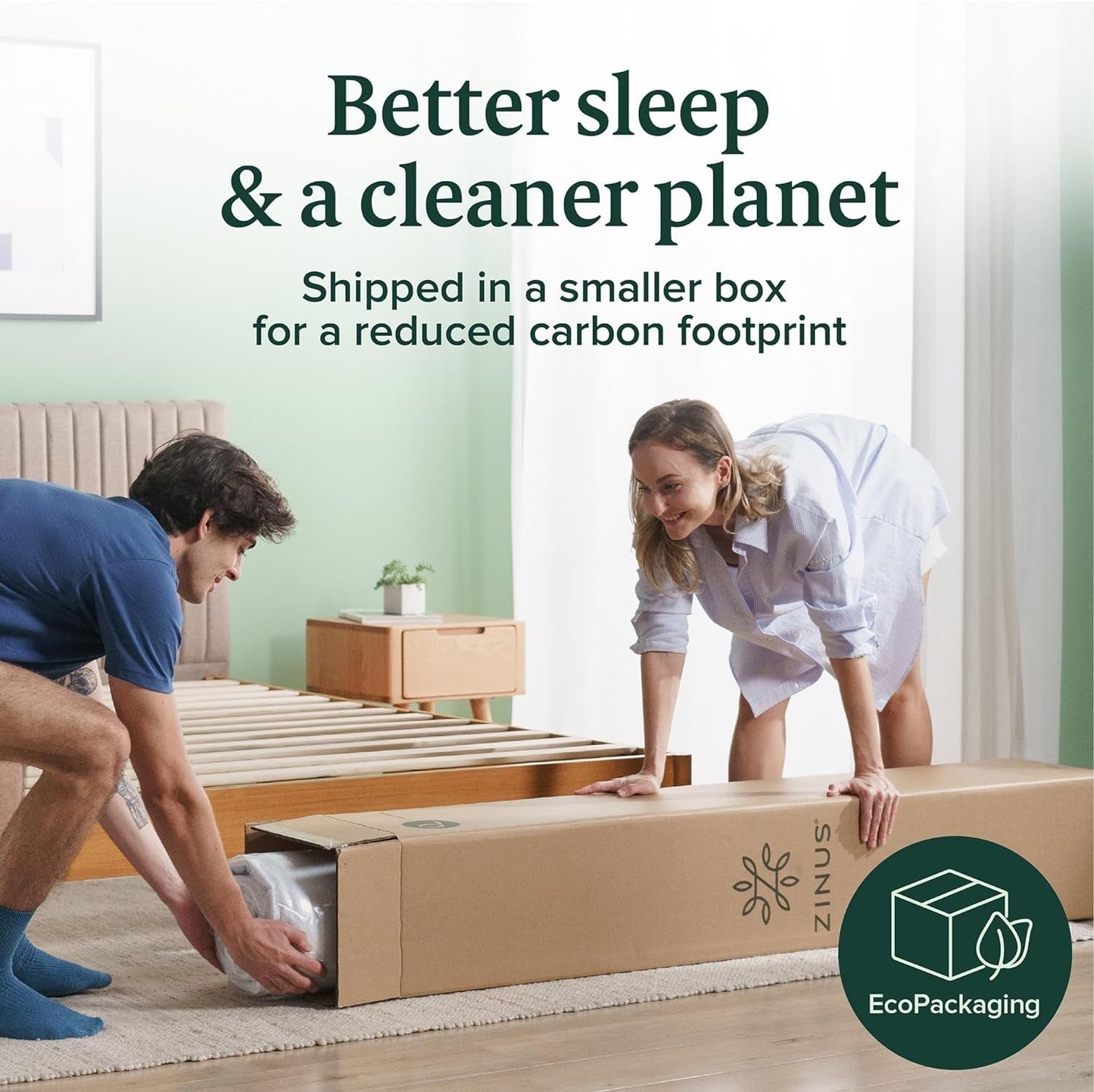 Twin Green Tea Infused Memory Foam Mattress Medium Firm-2