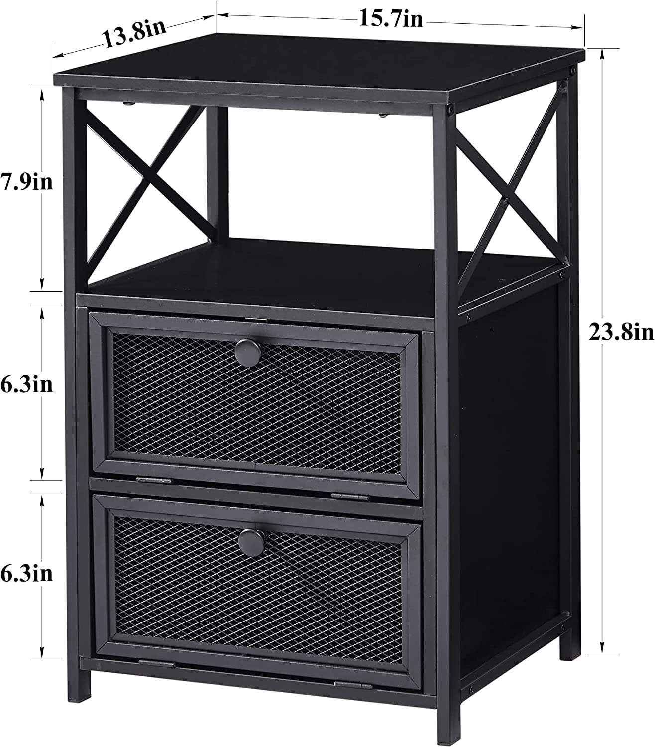 X-Design Retro Black Nightstand-3