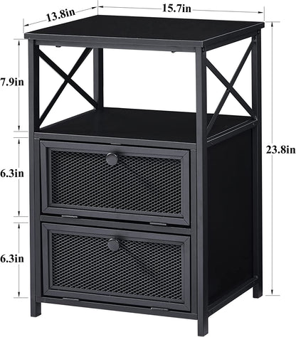X-Design Retro Black Nightstand-3