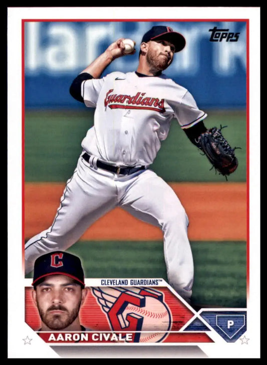 Aaron Civale baseball card from 2023 Topps #433 Cleveland Guardians collection