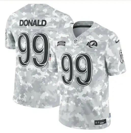 Aaron Donald Los Angeles Rams #99 digital camouflage NFL jersey for Salute to Service 2024