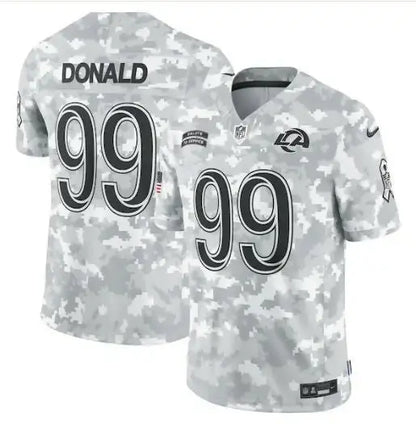 Aaron Donald Los Angeles Rams #99 digital camouflage NFL jersey for Salute to Service 2024