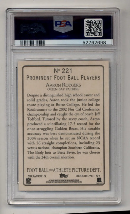 Aaron Rodgers 2005 Turkey Red #221 Rookie PSA 10 Gem Mint - Singles