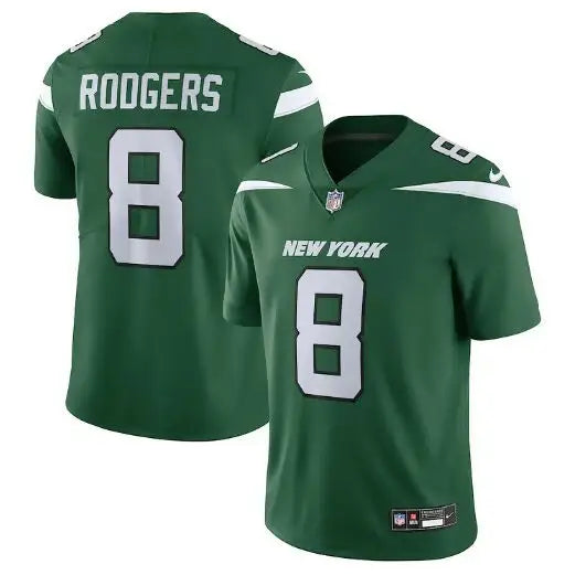 Green Aaron Rodgers Jets Nike Vapor Untouchable Limited Jersey with number 8