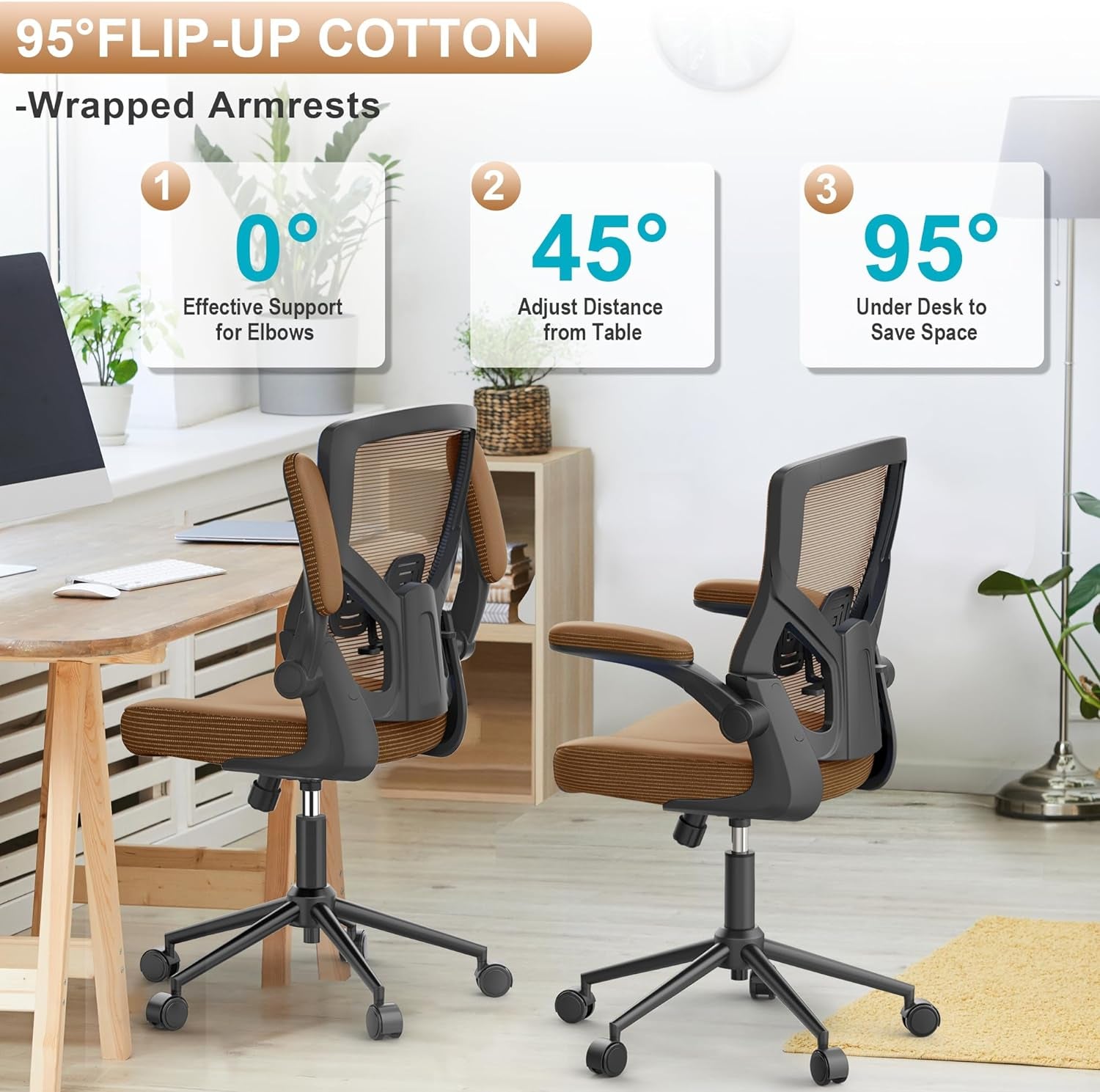 Office Chair, High Back Desk Chair Adjustable Height and Ergonomic Design Home Office Computer Chair Executive Lumbar Support Padded-3