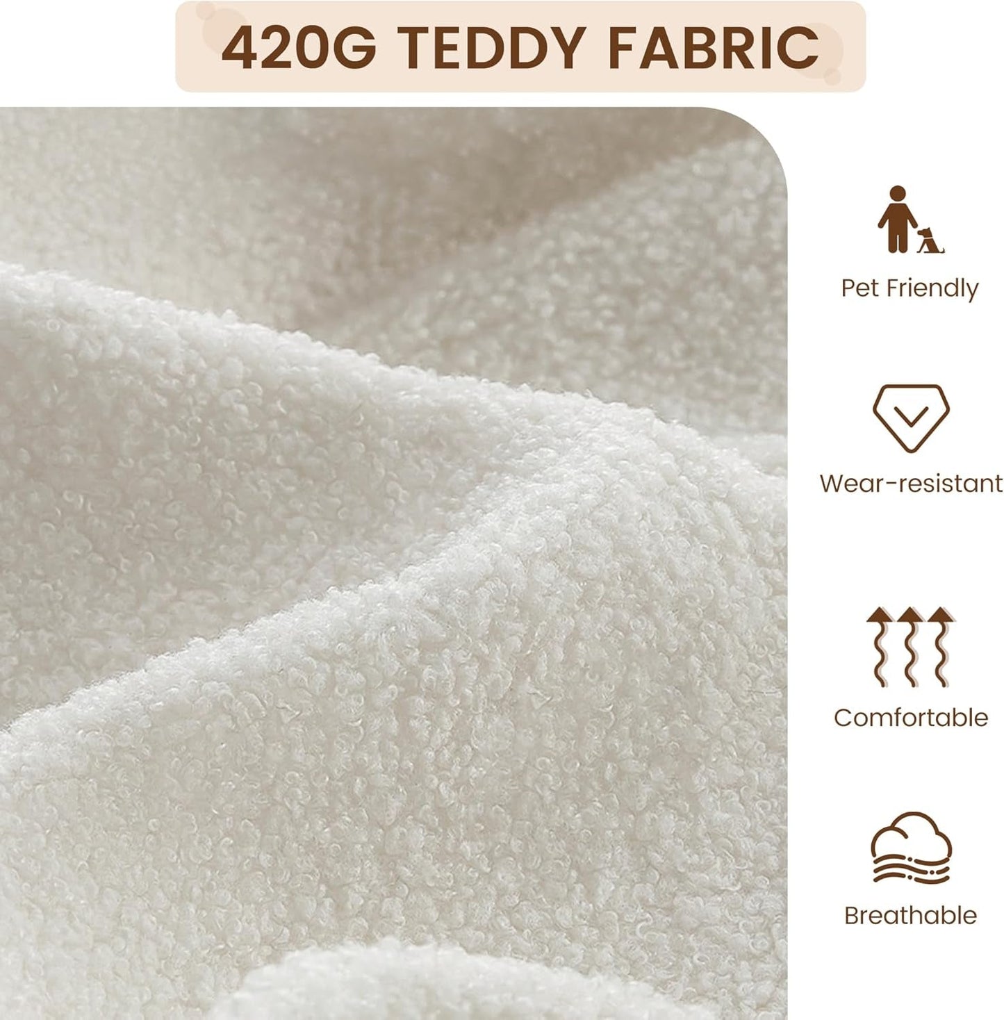 White Modern Accent Chair With Metal Frame And Wood Armrests-3