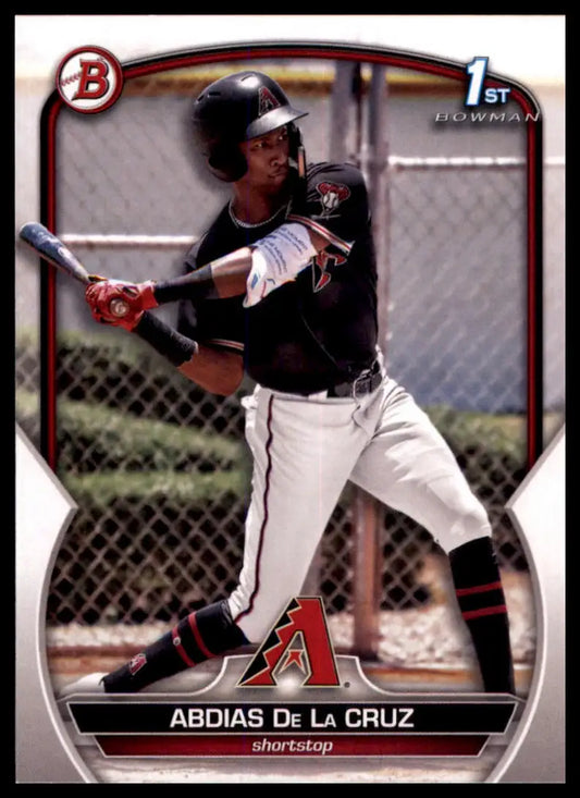 Abdias De La Cruz baseball card from 2023 Bowman Prospects Arizona Diamondbacks series