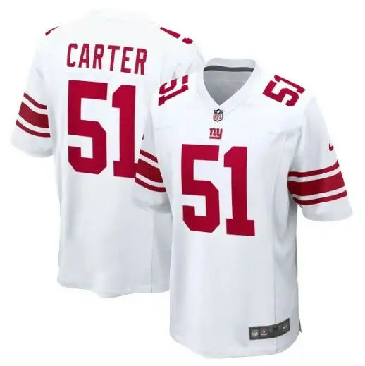 White and red Abdul Carter New York Giants Nike first round pick game jersey