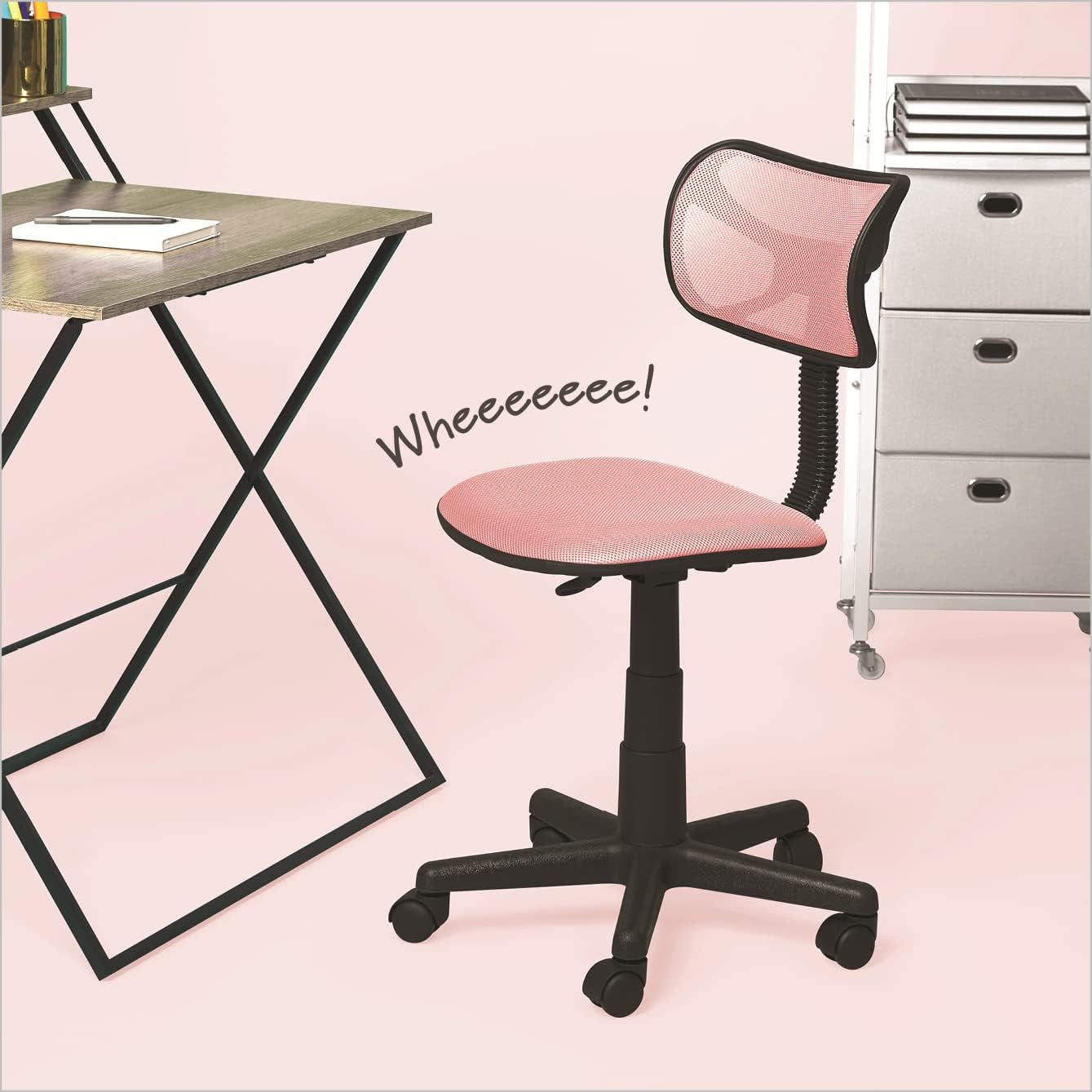 Swivel Mesh Desk Chair, Blush 21D X 21W X 34H In-1