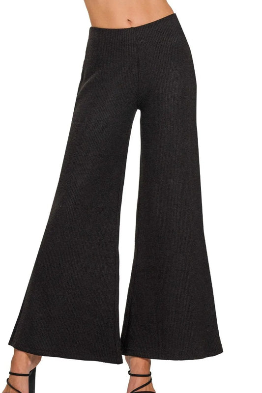 Zenana Wide Leg Flare Sweater Pants