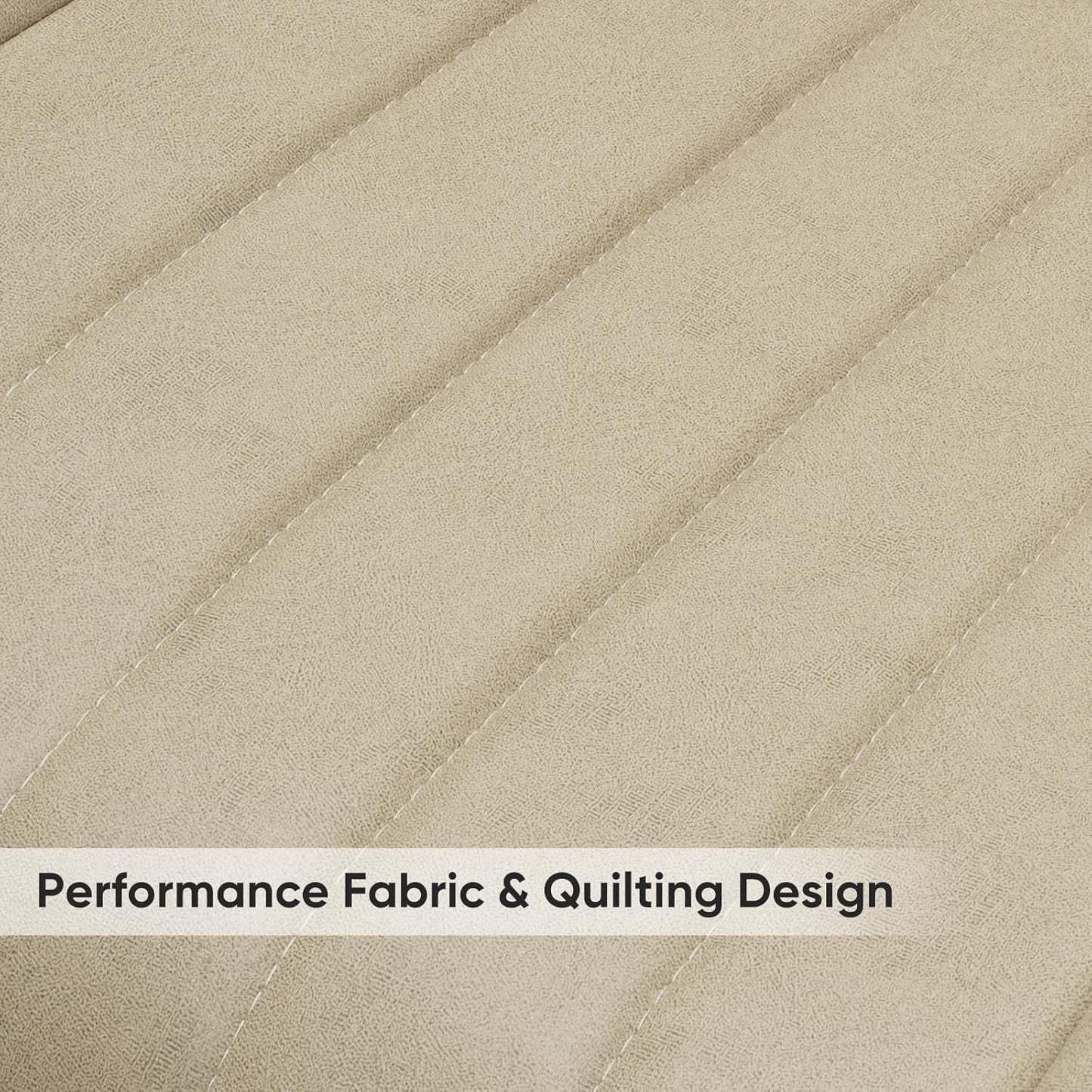 Modern Dining Chairs Set of 4, Comfortable Dining Room Chairs with Thick Cushions, Fabric Upholstered Side Chairs with Metal Legs for Kitchen, Khaki-4