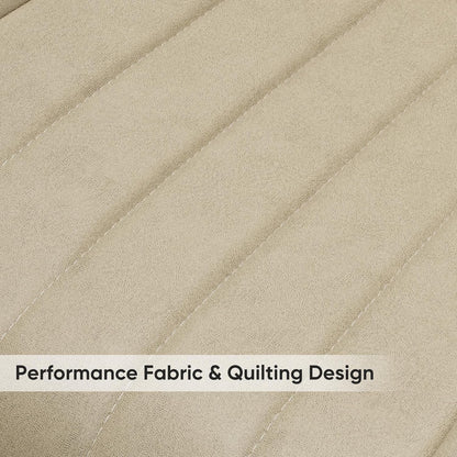 Modern Dining Chairs Set of 4, Comfortable Dining Room Chairs with Thick Cushions, Fabric Upholstered Side Chairs with Metal Legs for Kitchen, Khaki-4