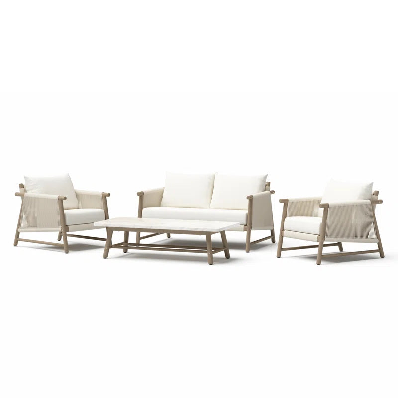 Acacia Outdoor Sofa Set With Cushions Deluxe Tabletop-0
