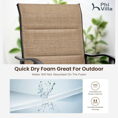 Five Piece Patio Bar Set with Swivel Padded Stools-4