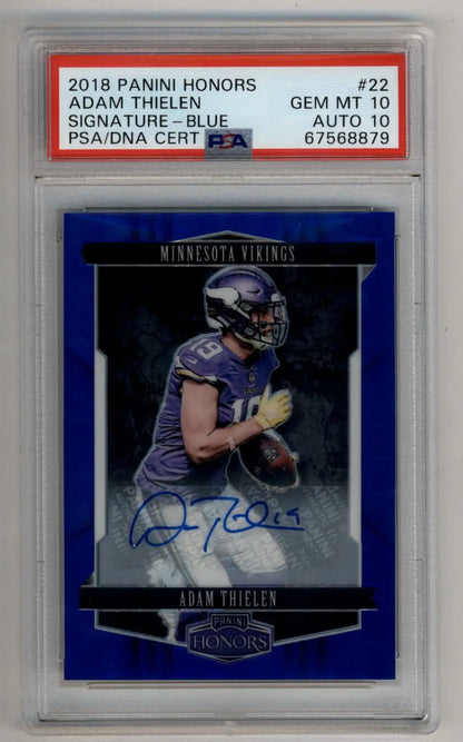 Adam Thielen 2018 Honors Auto Blue 08/15 PSA 10 Auto 10 - Singles