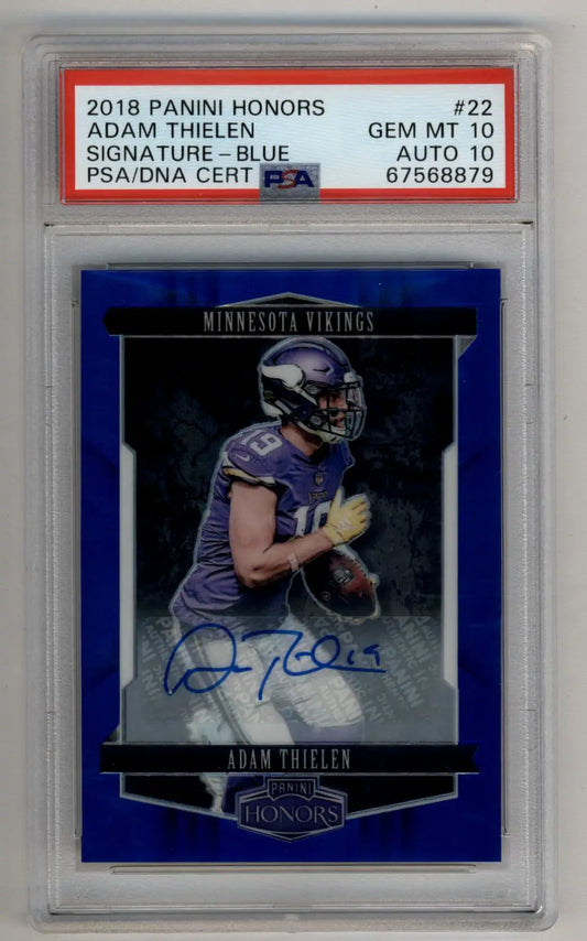 Adam Thielen 2018 Honors Auto Blue 08/15 PSA 10 Auto 10 - Singles