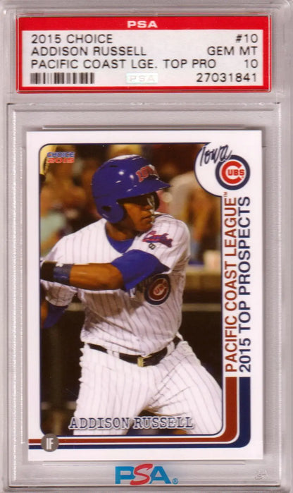 Addison Russell baseball card gem mint 2015 Choice PCL Top Prospects Columbia Hobby