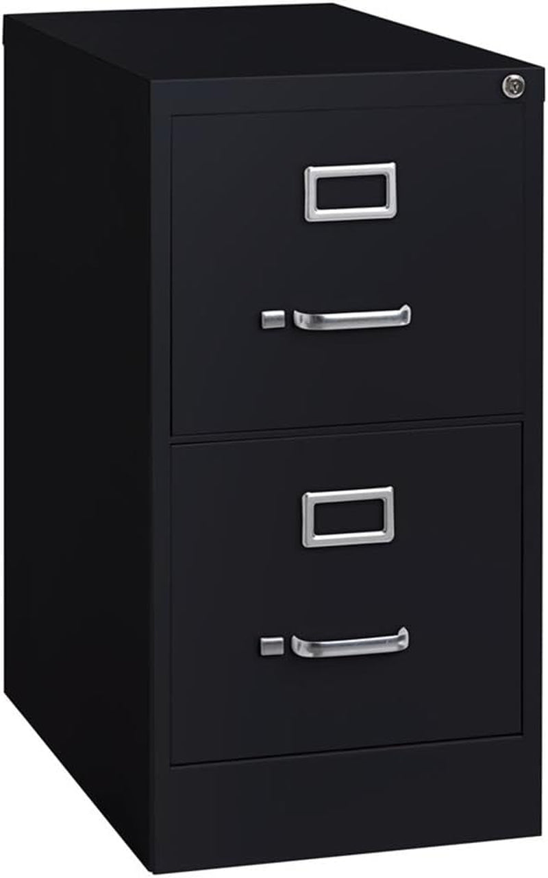 2 Drawers 28.38" Vertical Black Metal Filing Cabinet Lockable Pre-Assembled Stationary Letter Size for Home, Office-2