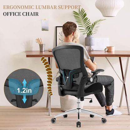 Big and Tall Office Chair 400Lbs, Heavy Duty Ergonomic Computer Desk Chair, Leather Office Desk Chair for Heavy People with Wide 3D Modeling Foam Seat, Adjustable Lumbar Support and Arms-3