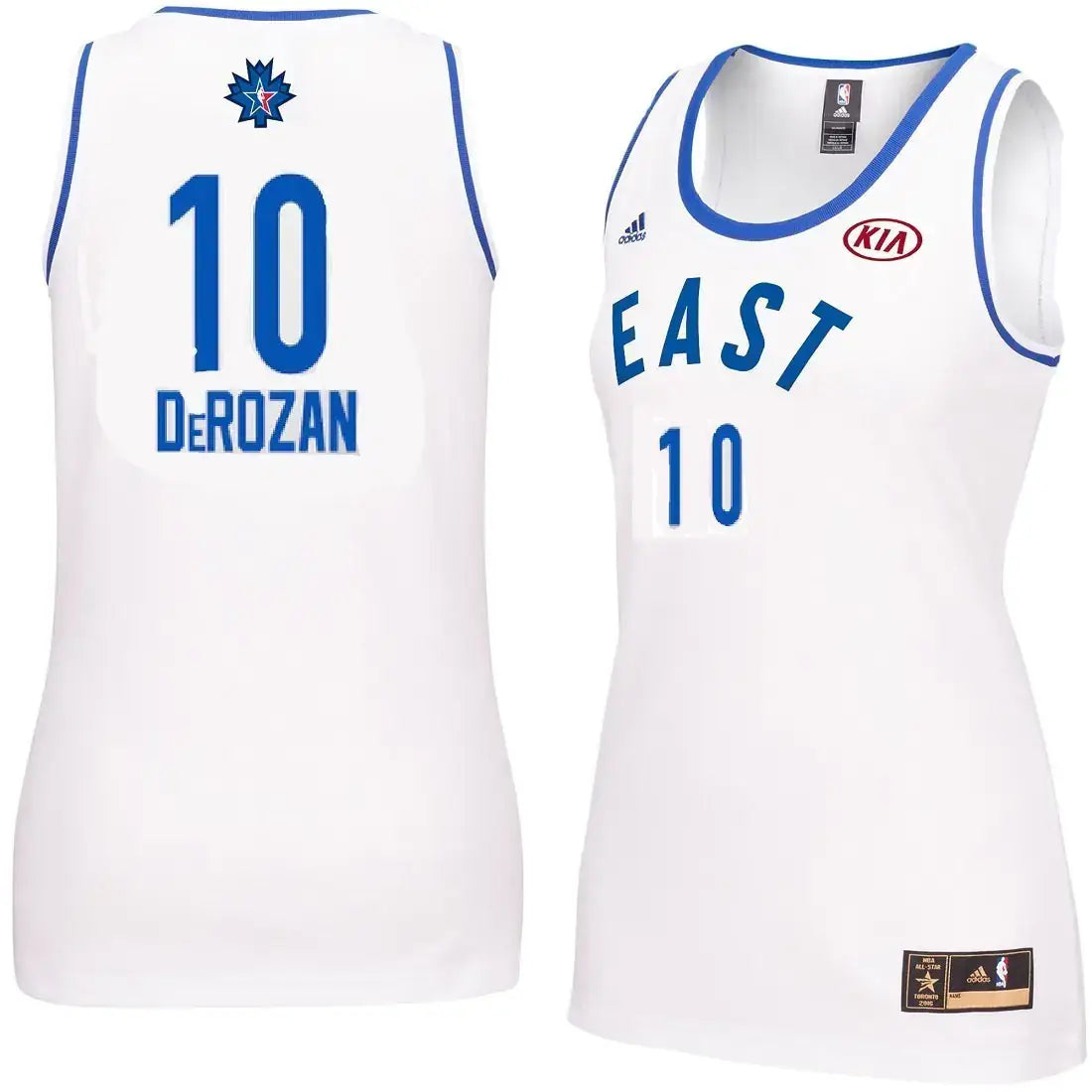 White adidas DeMar DeRozan NBA All Star Game jersey for women in Medium size
