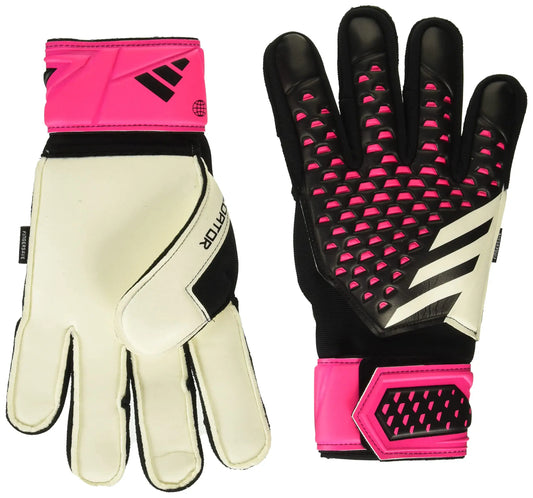 Pink and white adidas Unisex-Adult Match Fingersave Predator goalkeeper gloves