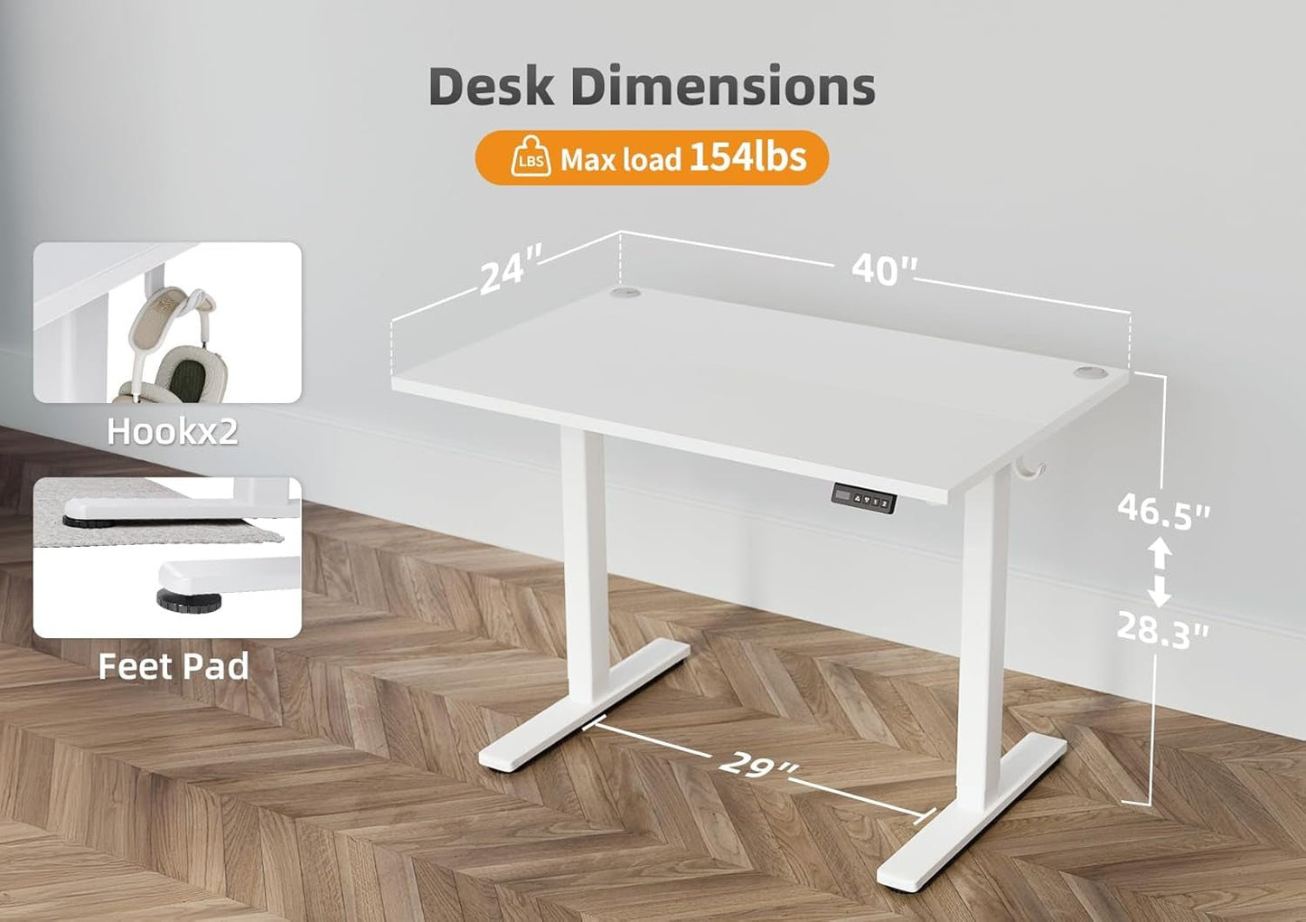 Adjustable Height Electric Standing Desk for Home Office-2