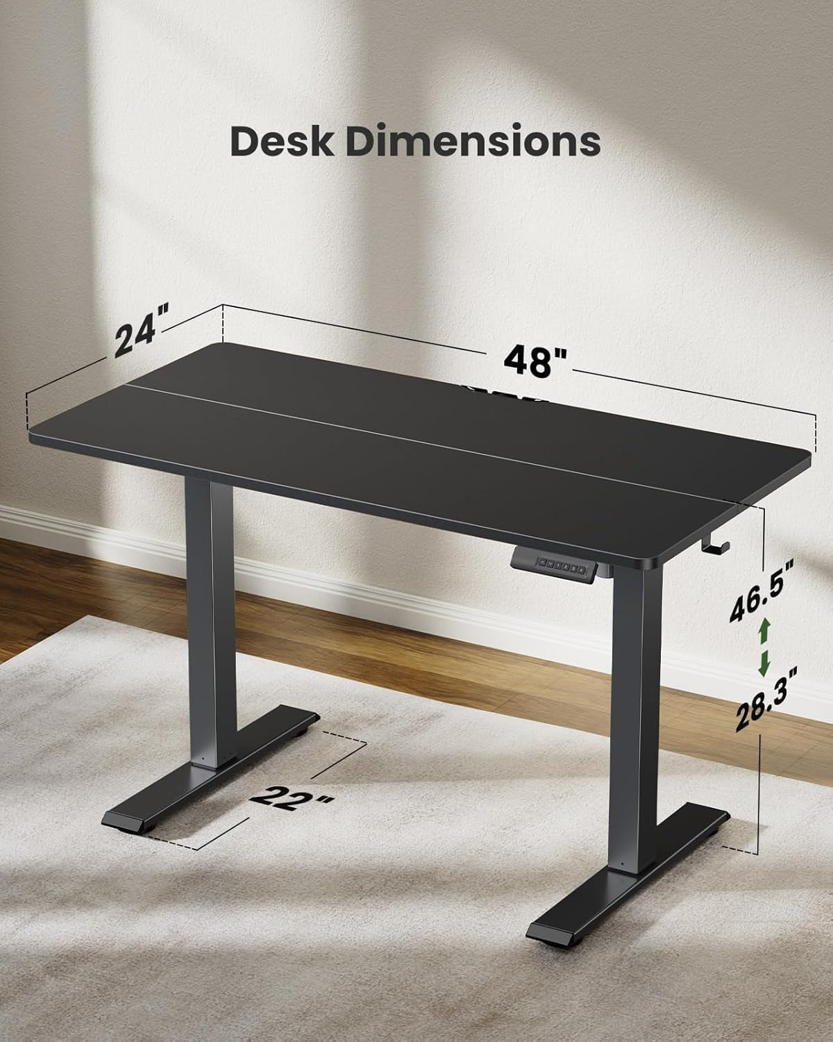 Adjustable Height Electric Standing Desk with Memory Presets-2