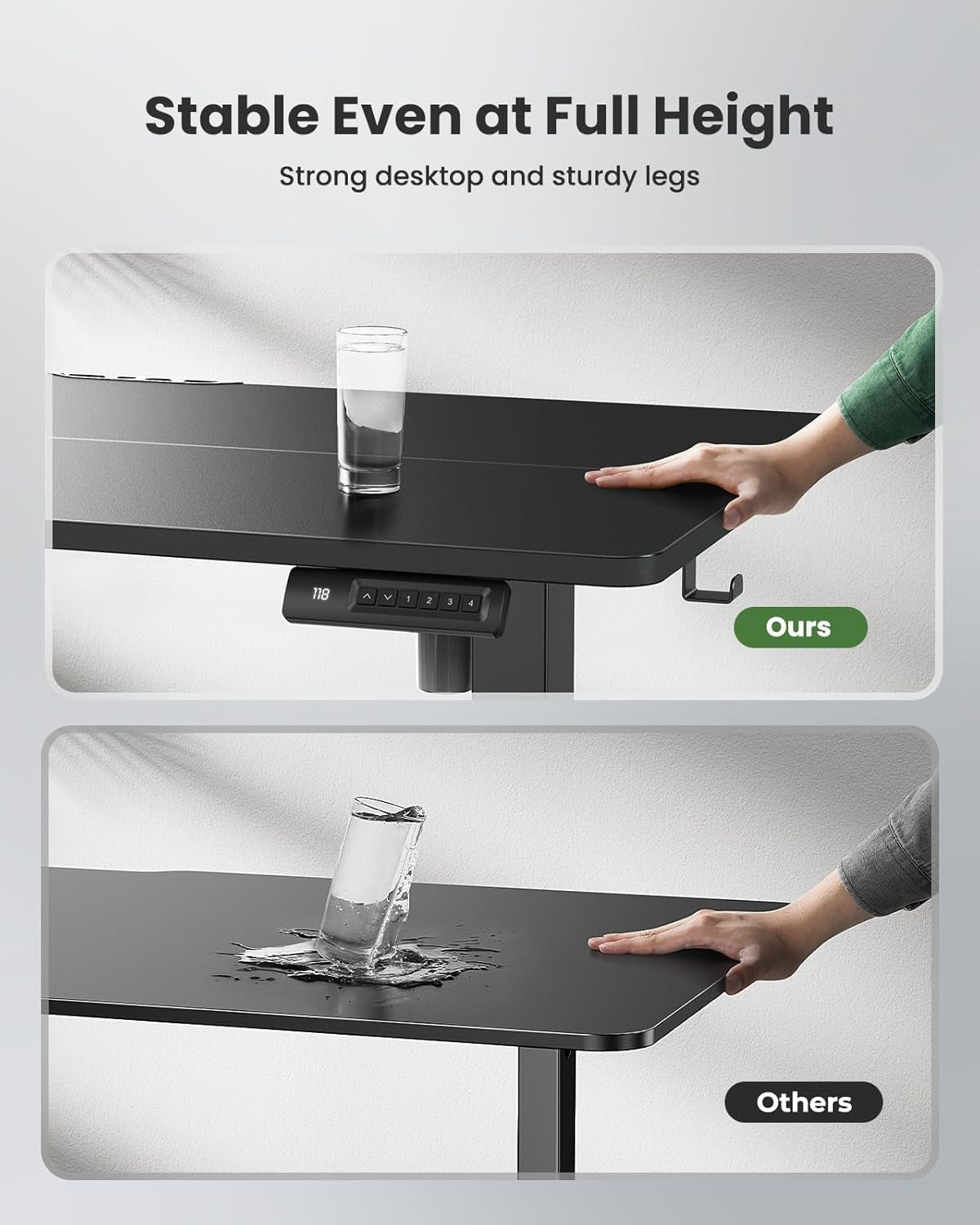 Adjustable Height Electric Standing Desk with Memory Presets-3