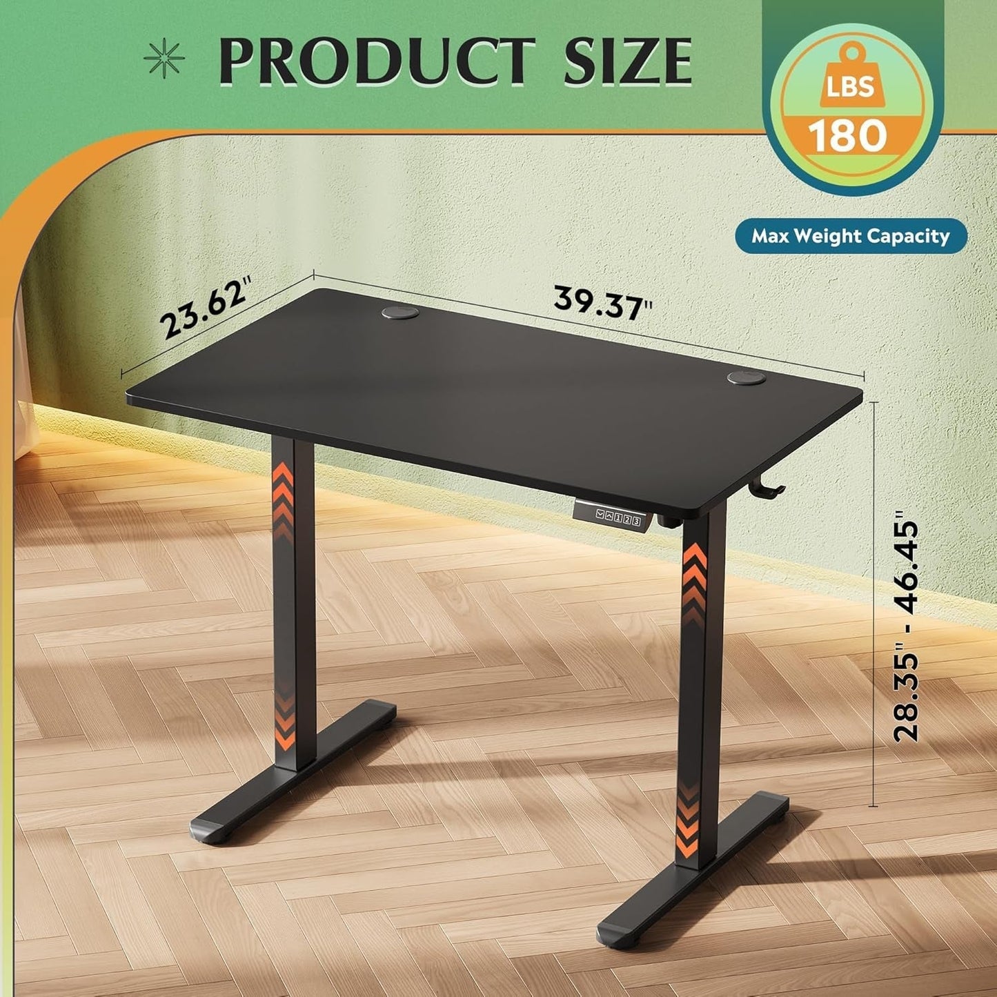 Adjustable Height Electric Standing Desk with Memory Settings-2