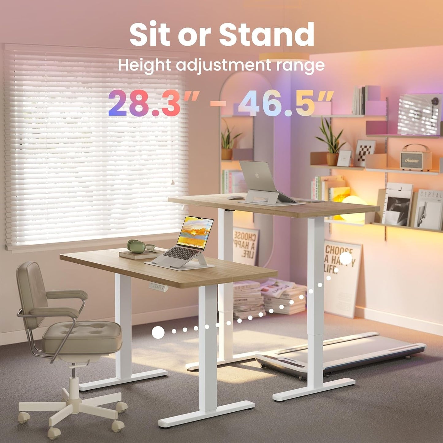 Adjustable Height Electric Standing Desk with Memory Settings-3