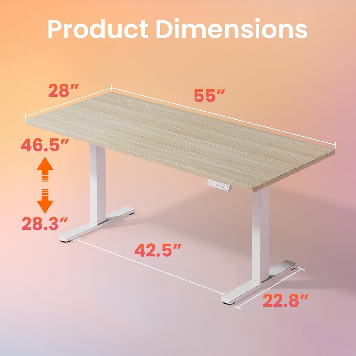Adjustable Height Electric Standing Desk with Memory Settings-1