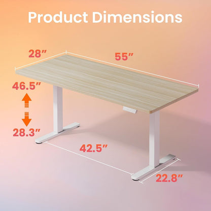 Adjustable Height Electric Standing Desk with Memory Settings-1