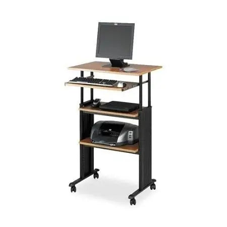 Adjustable Height Stand Up Office Desk in Medium Oak - Office Desk