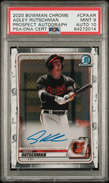 Adley Rutschman 2020 Bowman Chrome Auto PSA 9 Auto 10 - Singles