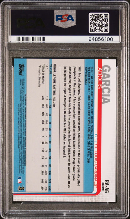 Graded Adolis Garcia 2019 Topps Chrome Rookie Auto PSA 10 baseball card