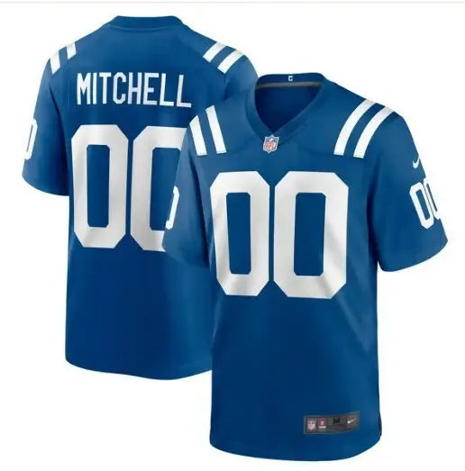 Blue Indianapolis Colts Nike 2024 NFL Draft jersey with white numbers and name on back