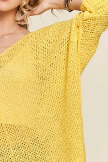 ADORA Loose Fit Sweater Top - YELLOW / One Size