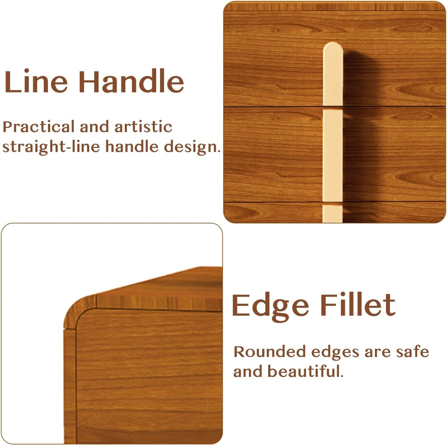 6 Drawer Dresser, Mid Century Modern Dresser with Storage, Wide Chest of Drawers, Dresser TV Stand with Metal Handles,Large Wood Drawer Organizer for Bedroom,Living Room,Hallway,Cherry-3