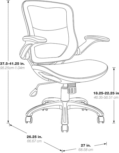 Riley Ventilated Manager'S Office Desk Chair with Breathable Mesh Seat and Back, Black Base with Black-2