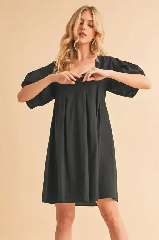 Aemi + Co Square Neck Babydoll Dress with Pockets