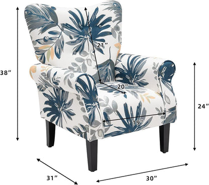 Blue Tufted Armchair Modern Upholstered Living Room-2