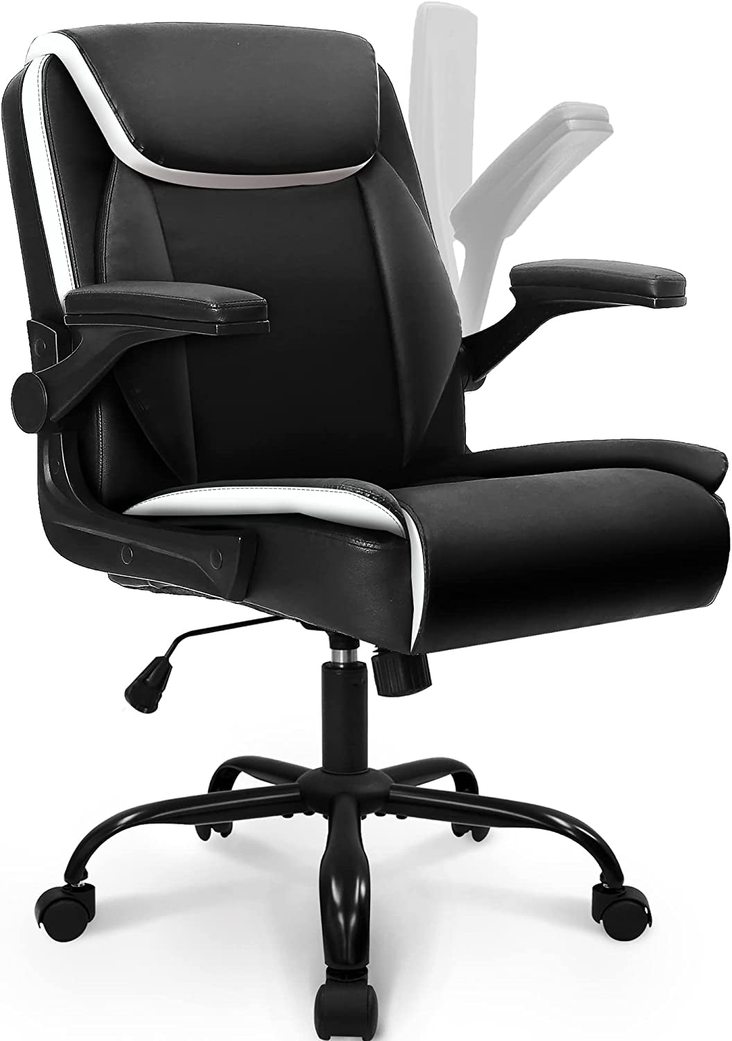 Ergonomic Black Office Chair with Swivel Wheels-0