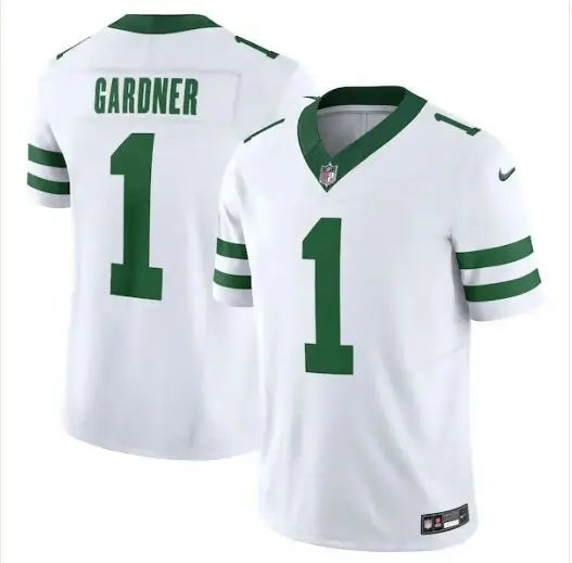 White Ahmad Sauce Gardner New York Jets Nike Vapor F.U.S.E. Limited Jersey with green trim