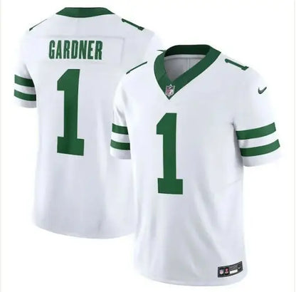 White Ahmad Sauce Gardner New York Jets Nike Vapor F.U.S.E. Limited Jersey with green trim
