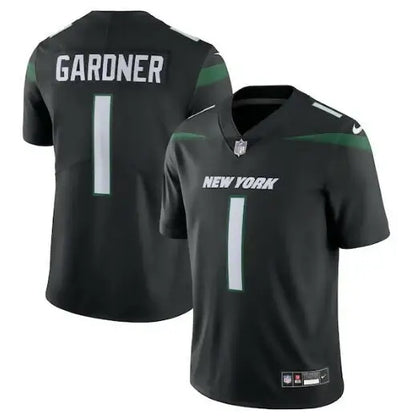 Black Ahmad Sauce Gardner New York Jets Nike Vapor Untouchable jersey with 1 on back and front