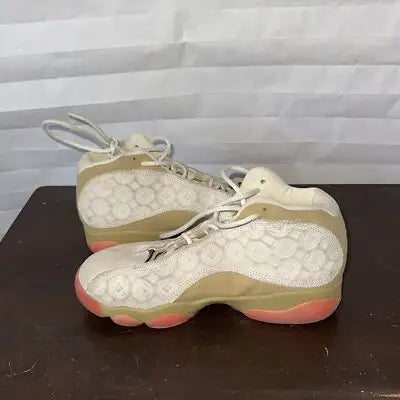 Air Jordan 13 Retro Chinese New Year beige and white sneakers with red sole for youth girls